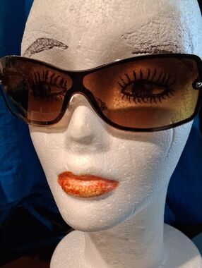 Women's Brown Gradient Oversized Shield Sunglasses